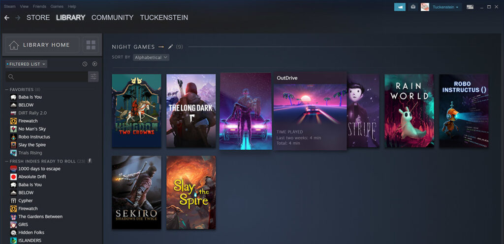 launch steam and go to the library section