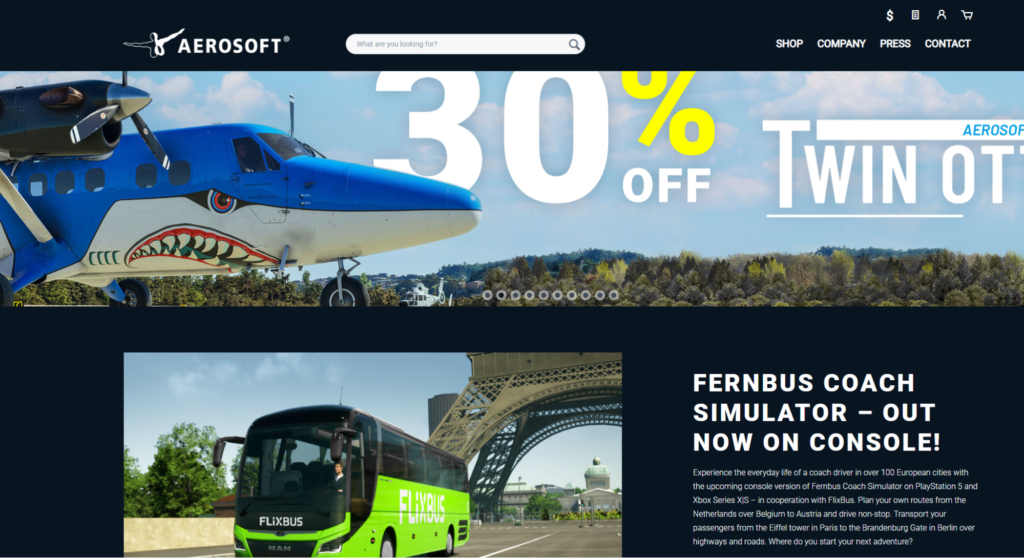 official website of aerosoft