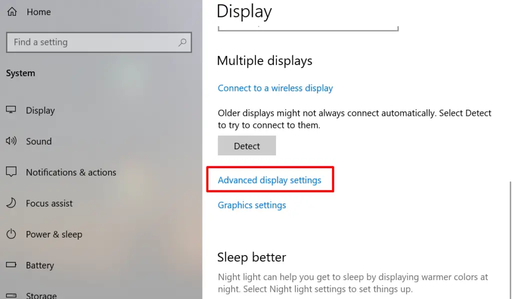 Advanced Display Settings